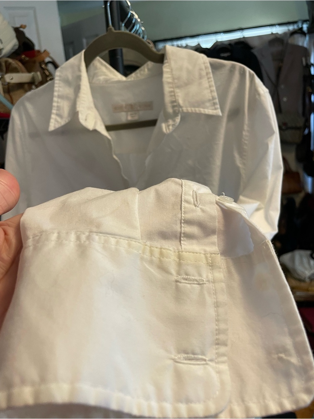 Boston Proper White Button Down Shirt Classic Stretch Blouse 16 - Picture 5 of 6